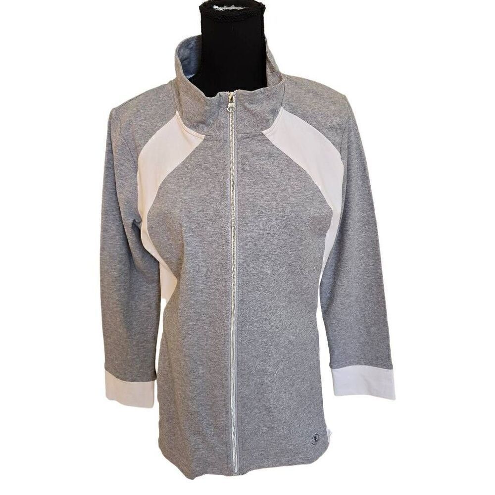 NWT Neon Buddha Elated Womens Grey White Sporty Athletic Jacket Small